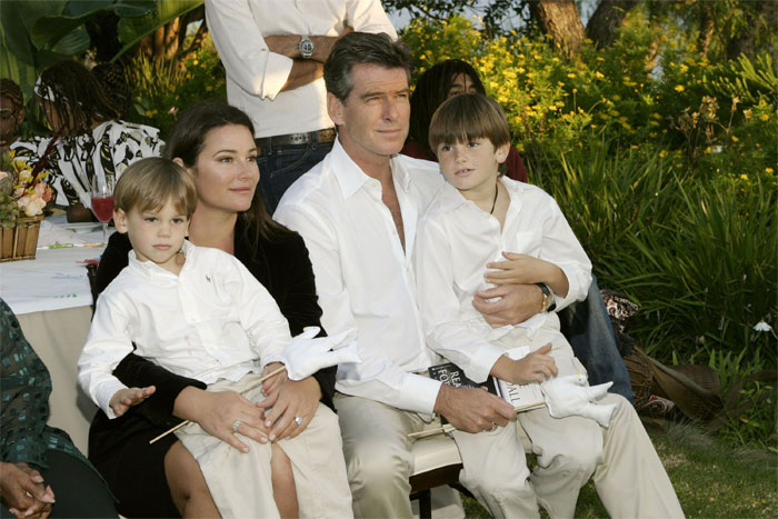 Pierce Brosnan With his Wife and Sons