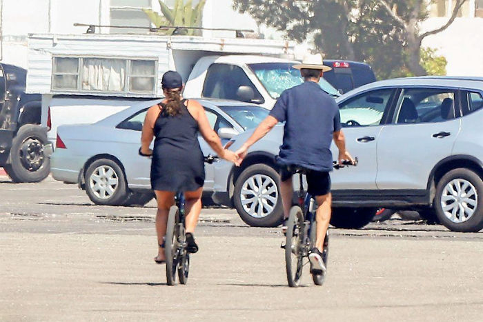 Pierce Brosnan Holding Hands with Keely Whilst Cycling
