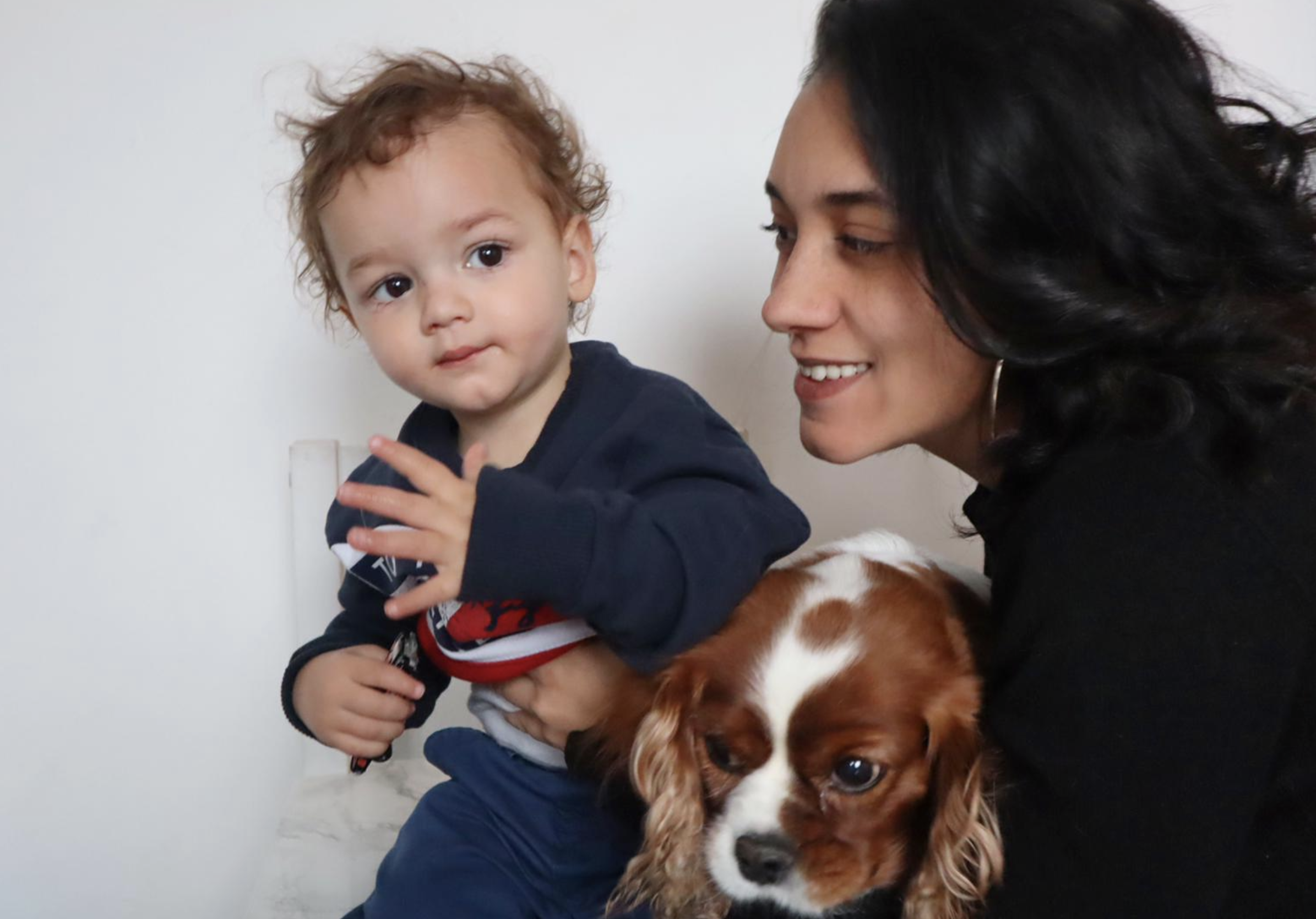 Montana Thompson With her Baby and dog