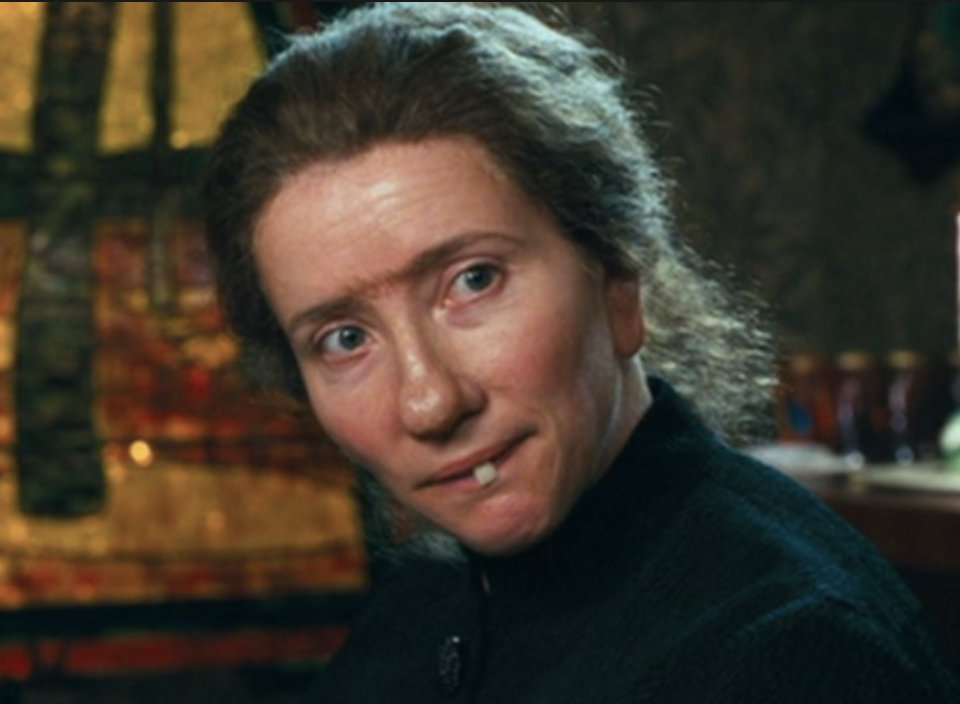 Nanny McPhee looking quizzingly 