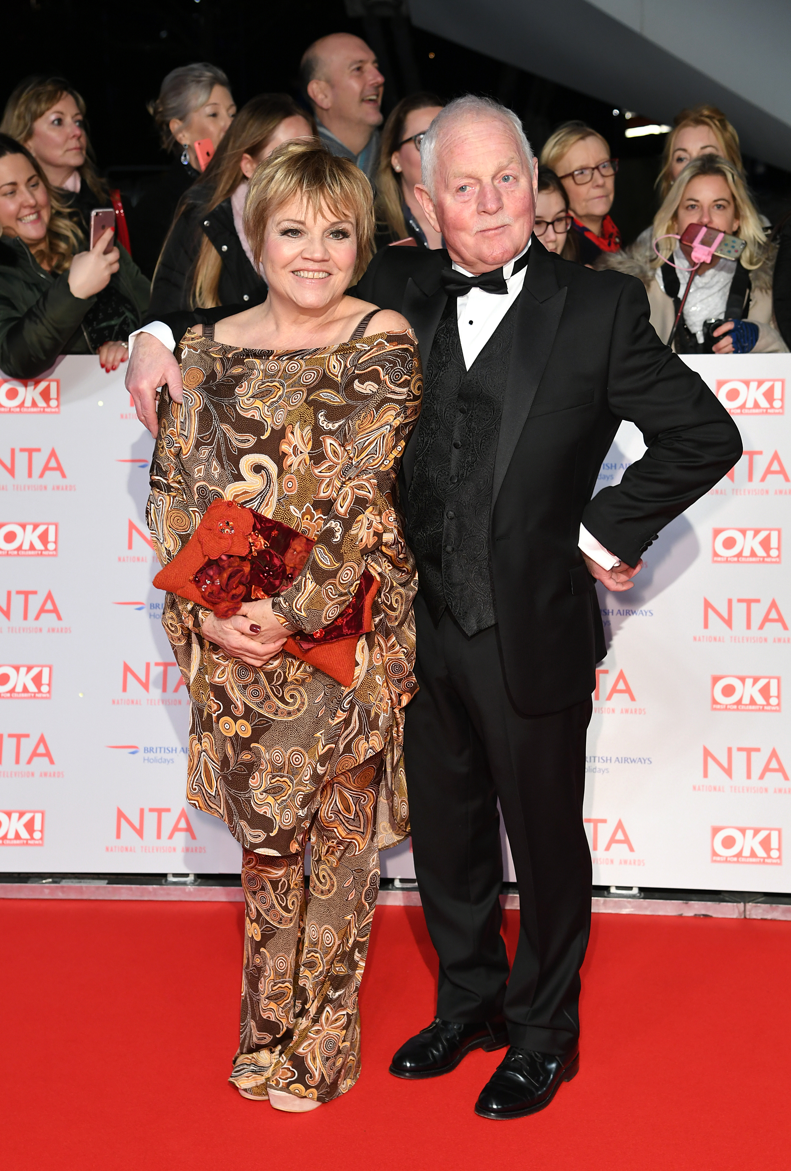 lesley dunlop and christ chittell on the red carpet for the NTA awards