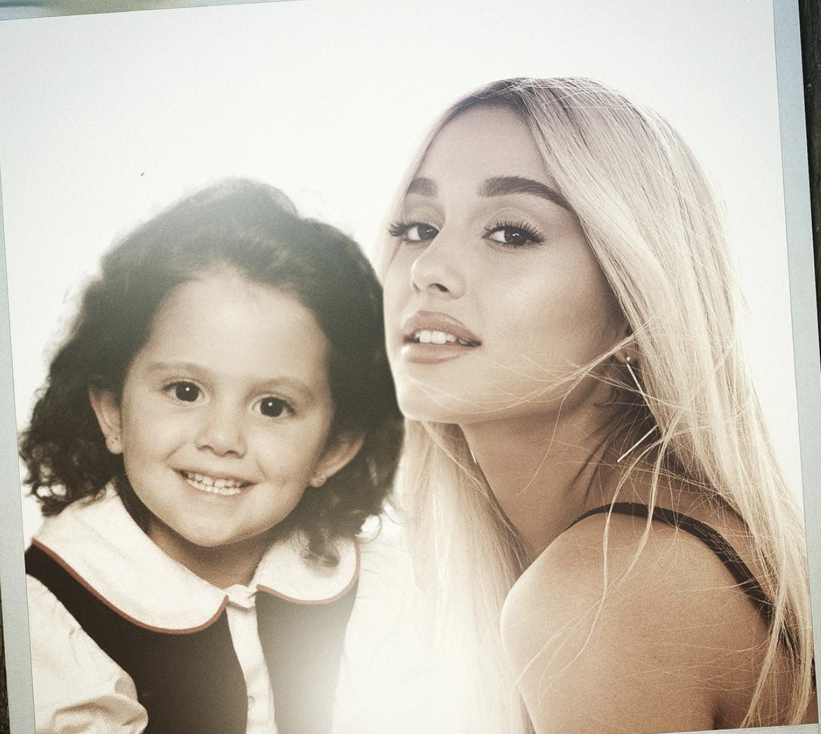 celebs with younger selves - ariana grande
