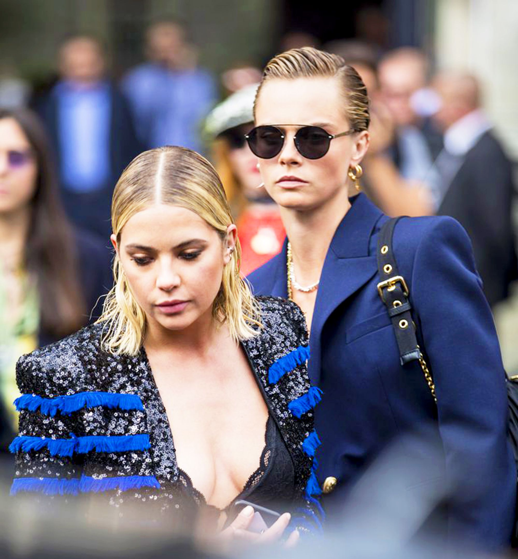 Cara and Ashley at Paris Fashion Week