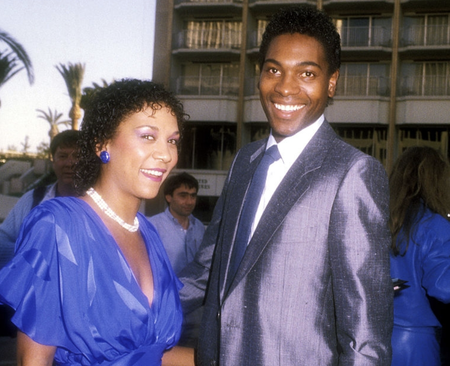 miami Vice's Olivia Brown (Trudy) with then husband Mykelti on the red carpet