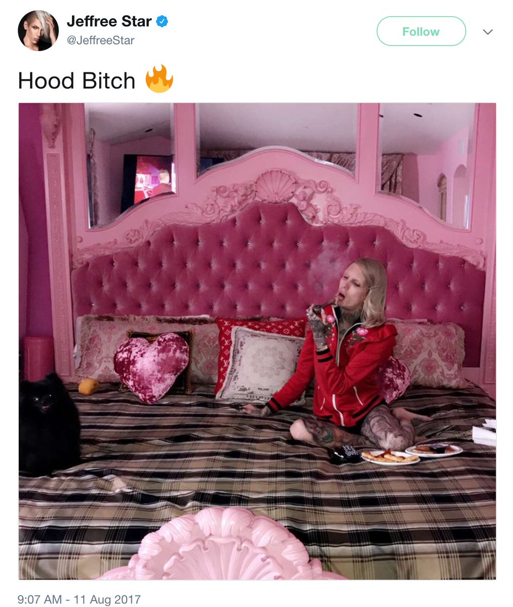 jeffree stars instagram showing a pink coffin