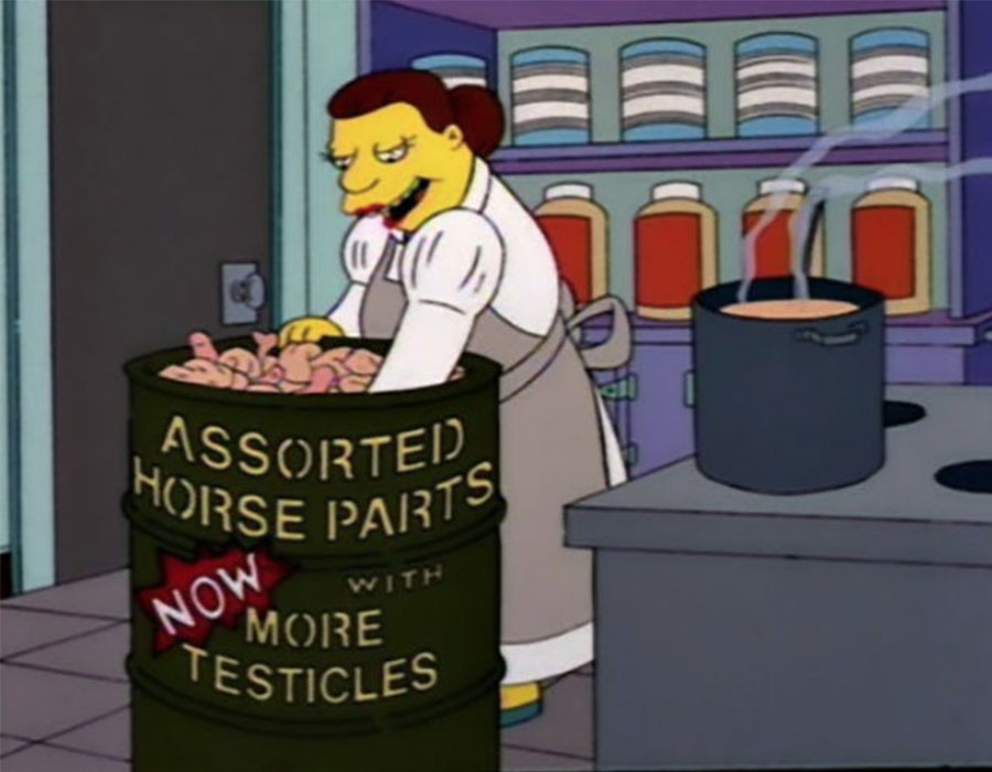 simpsons predict future horsemeat