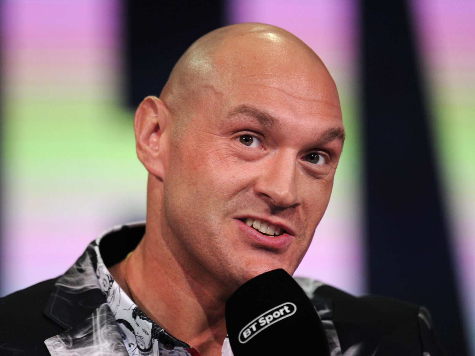 Tyson Fury during an interview for BT Sport