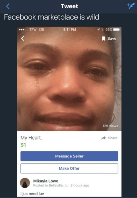 facebook market place heart