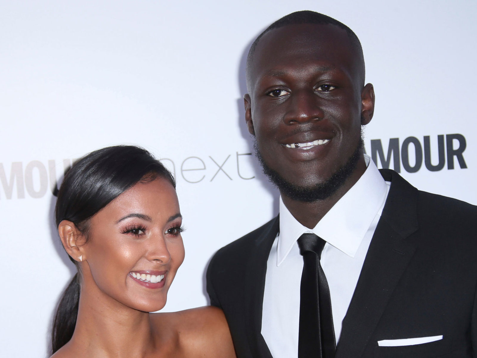 Maya Jama and Stormzy on the red carpet smiling