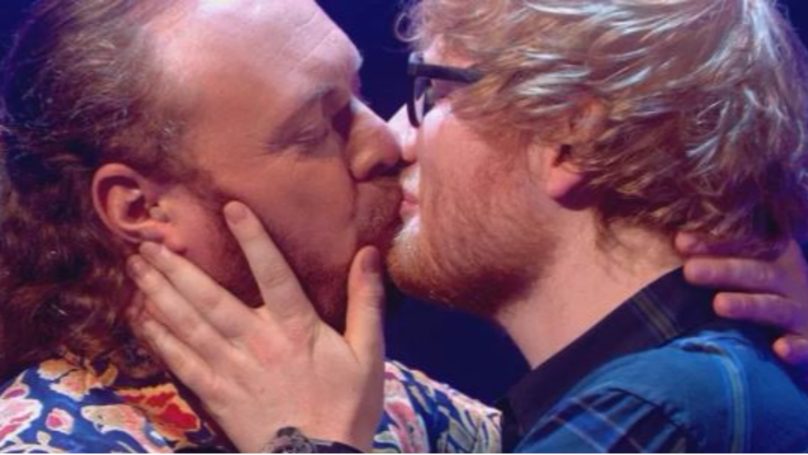 ed sheeran and keith lemon kissing on celebrity juice