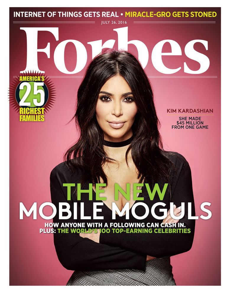 kim on the cover of forbes