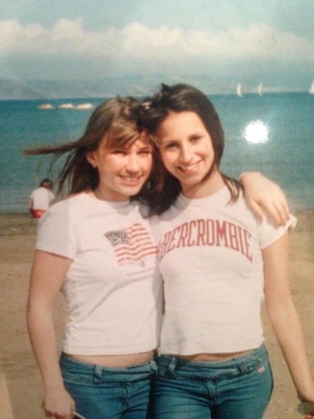 ferne mccann young on the beach with friend