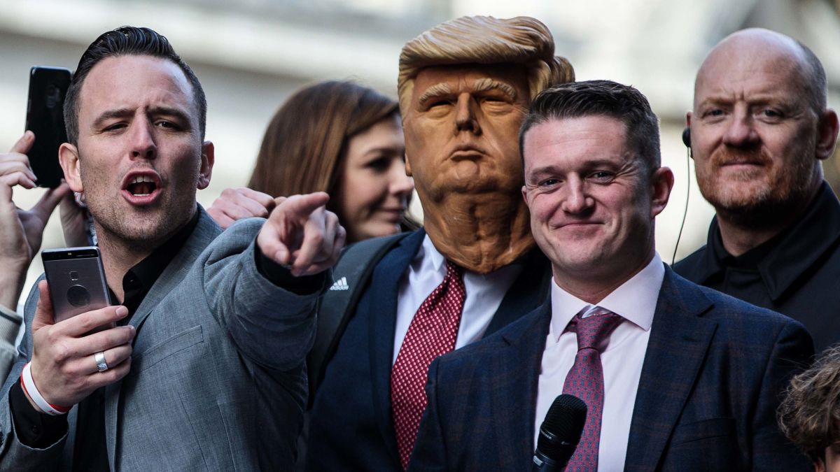 tommy robinson donald mask 