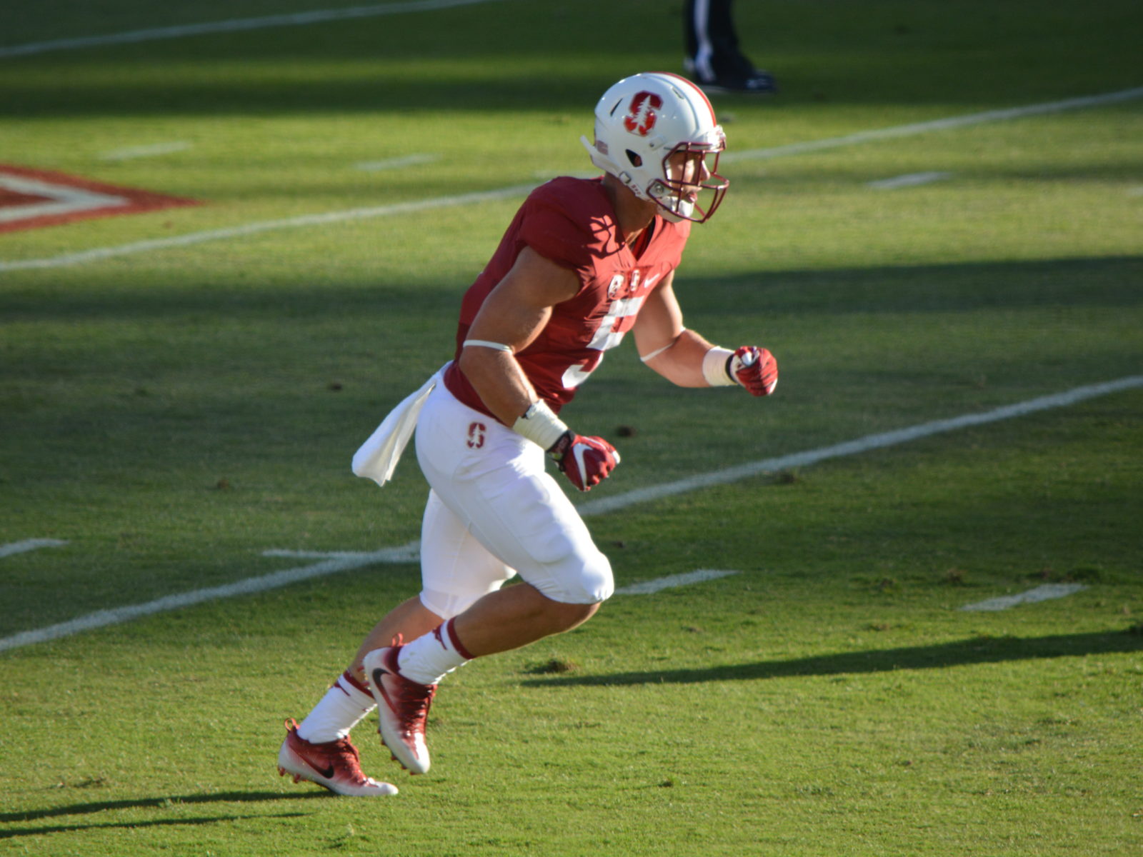 Shown here in college at Stanford, Carolina'sChristian McCaffrey is rushing toward the NFL MVP Award as the lone non-quarterback.
