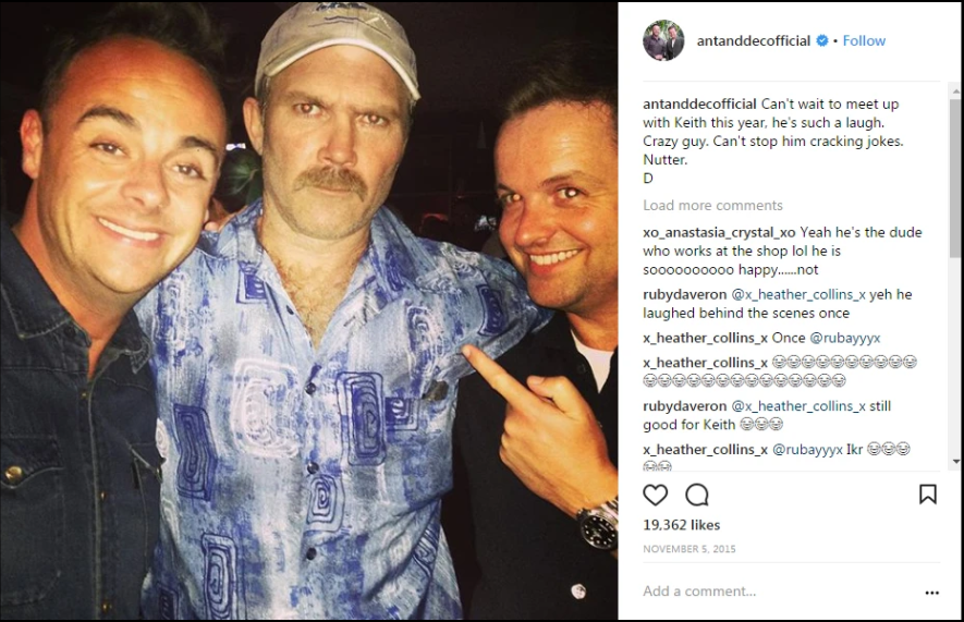 Ant and Dec with Kiosk Keith