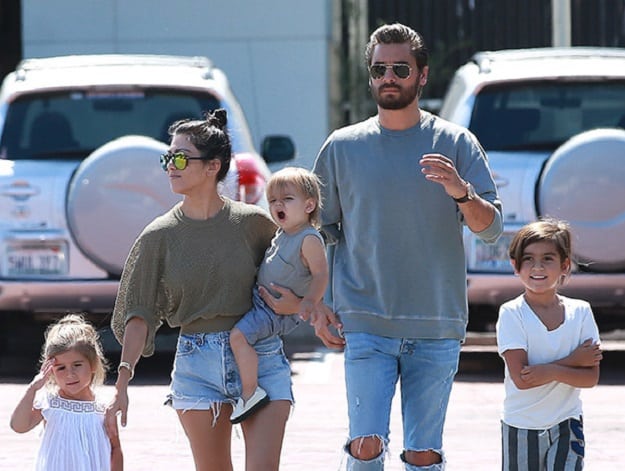 Scott Disick, Kourtney Kardashian and family