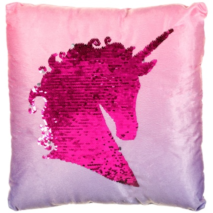 Reversible Sequin Unicorn Cushion