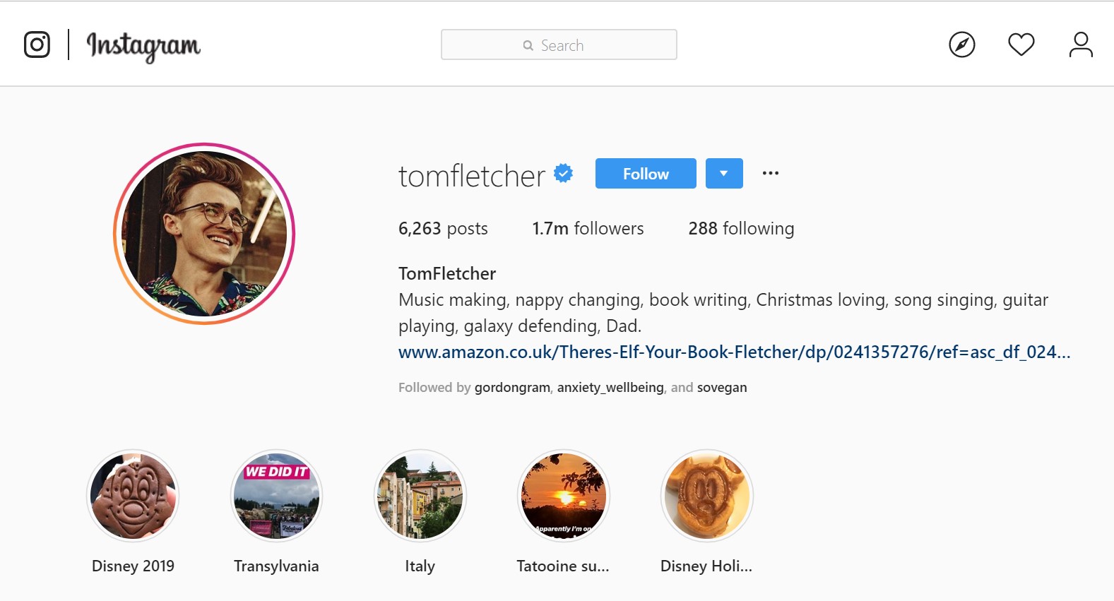 tom fletcher instagram