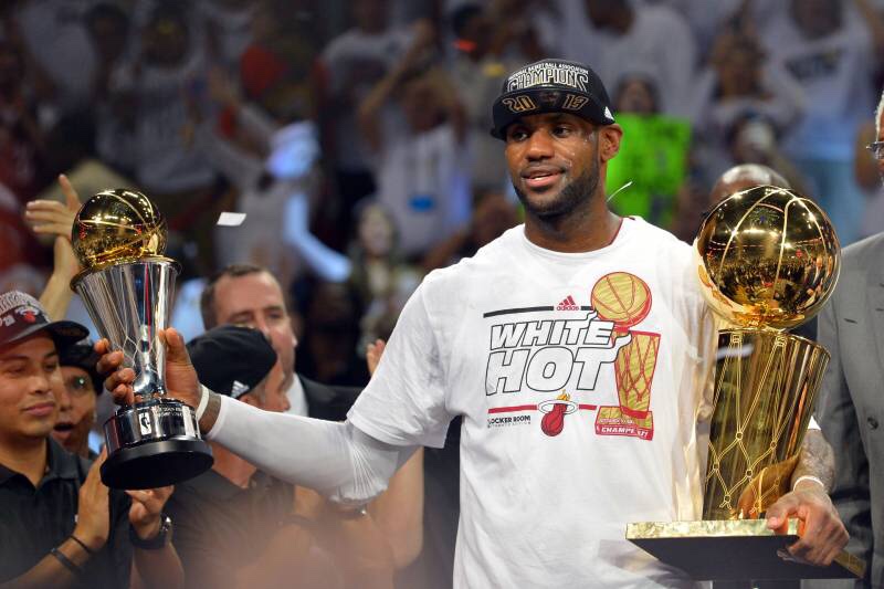 LeBron James age 28 had won two of three NBA titles