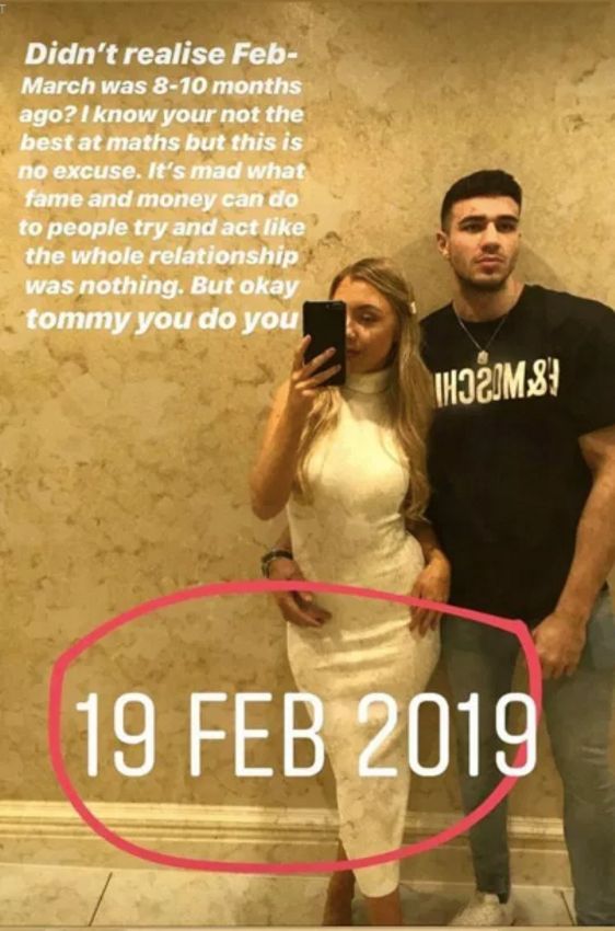 tommy fury ex insta stories 