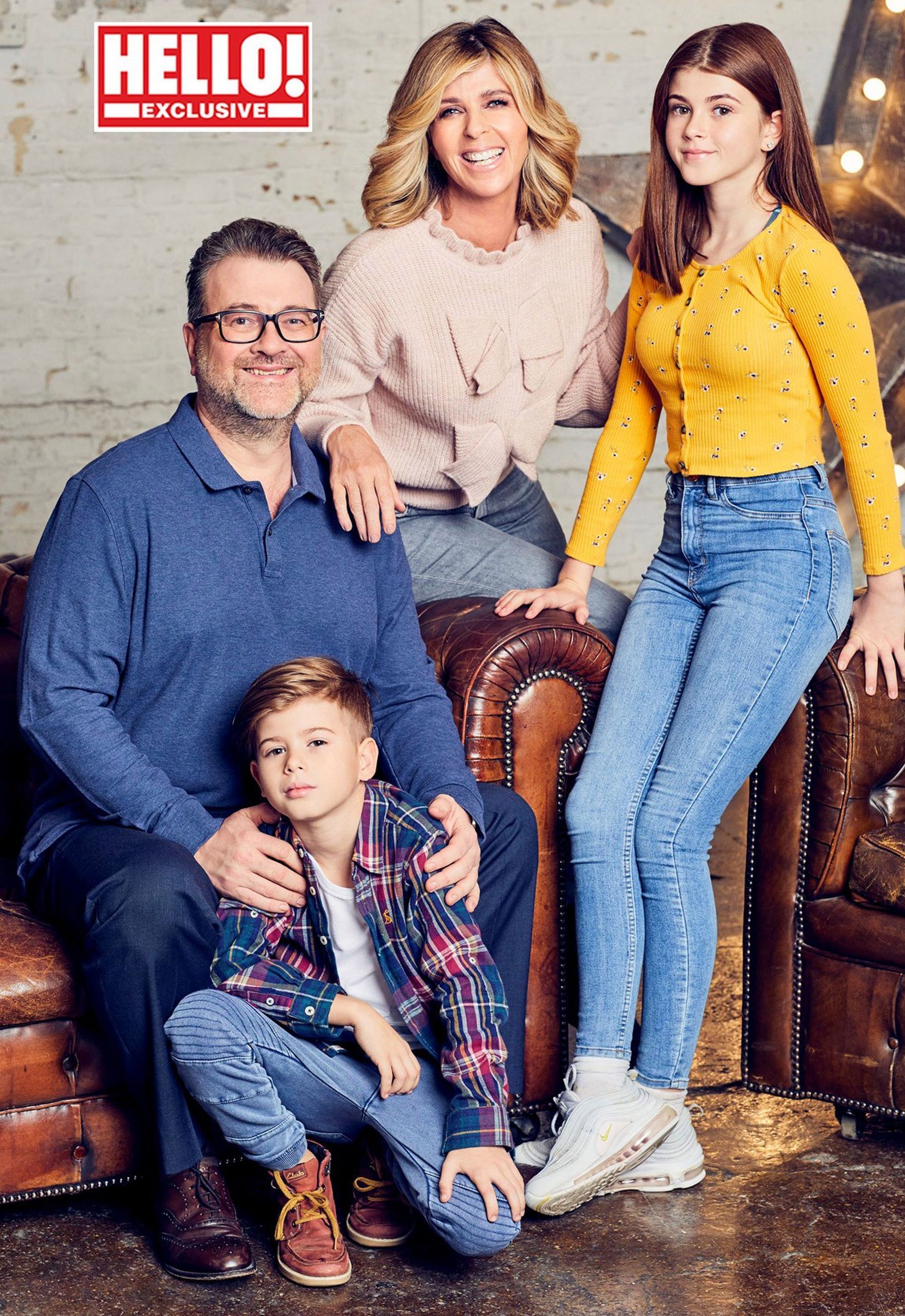 Kate Garraway kids and husband in a posed photo