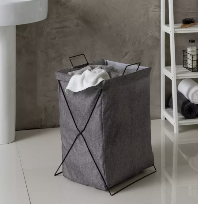 Grey laundry basket