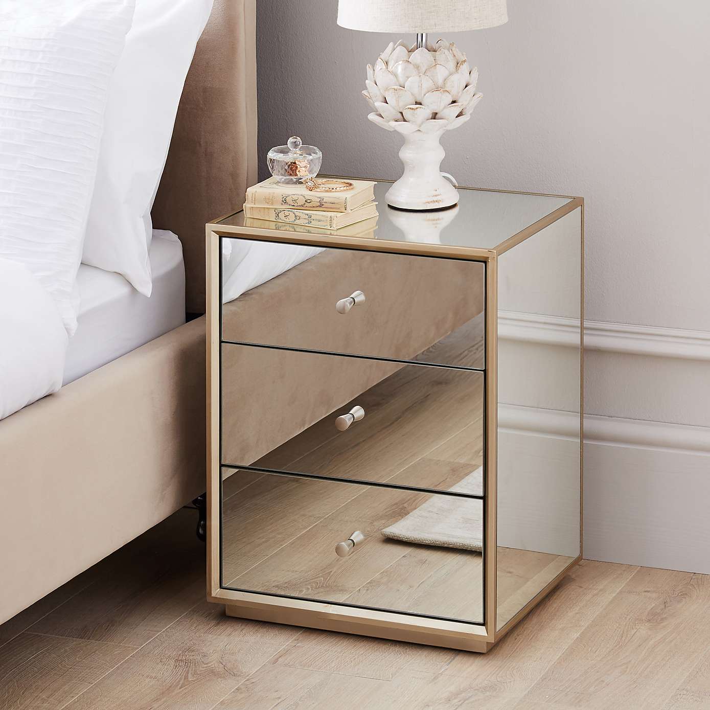 Harriet Mirrored bedside table