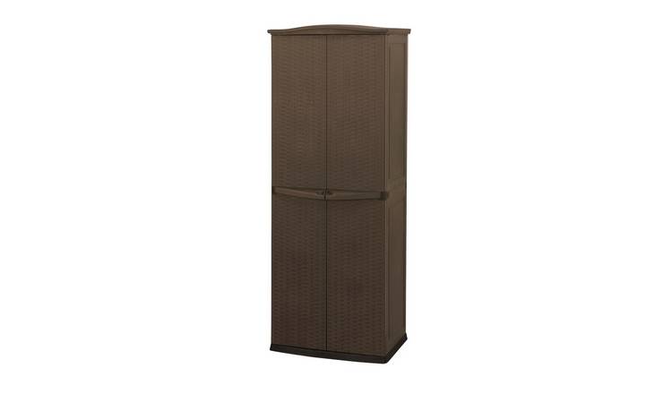 Keter 627L Rattan Effect Garden Utility Cupboard - Brown