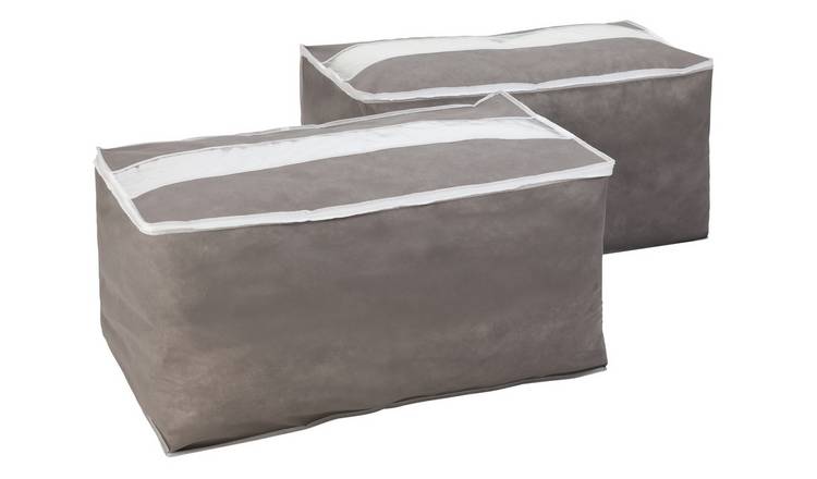 Home Pack of 2 Jumbo Storage - Grey and White