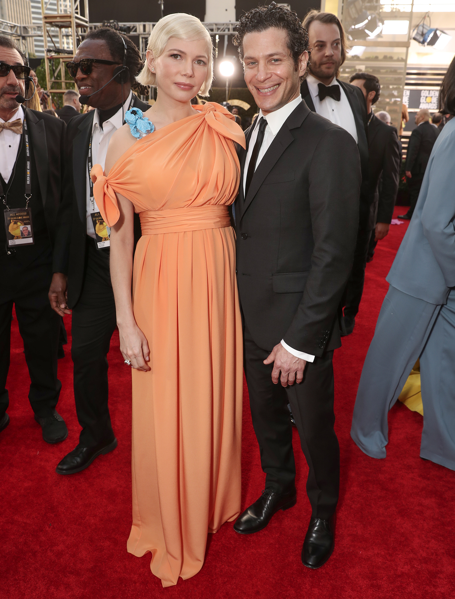 Michelle Williams and Thomas Kail on the red carpet