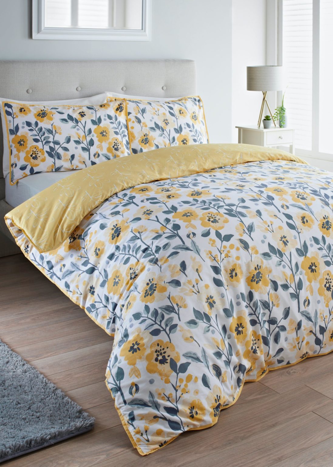 Reversible Yellow Floral Duvet Cover - £20.00 to £30.00