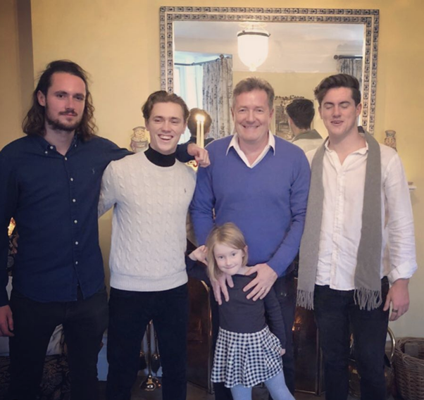 Piers Morgan and his four children.