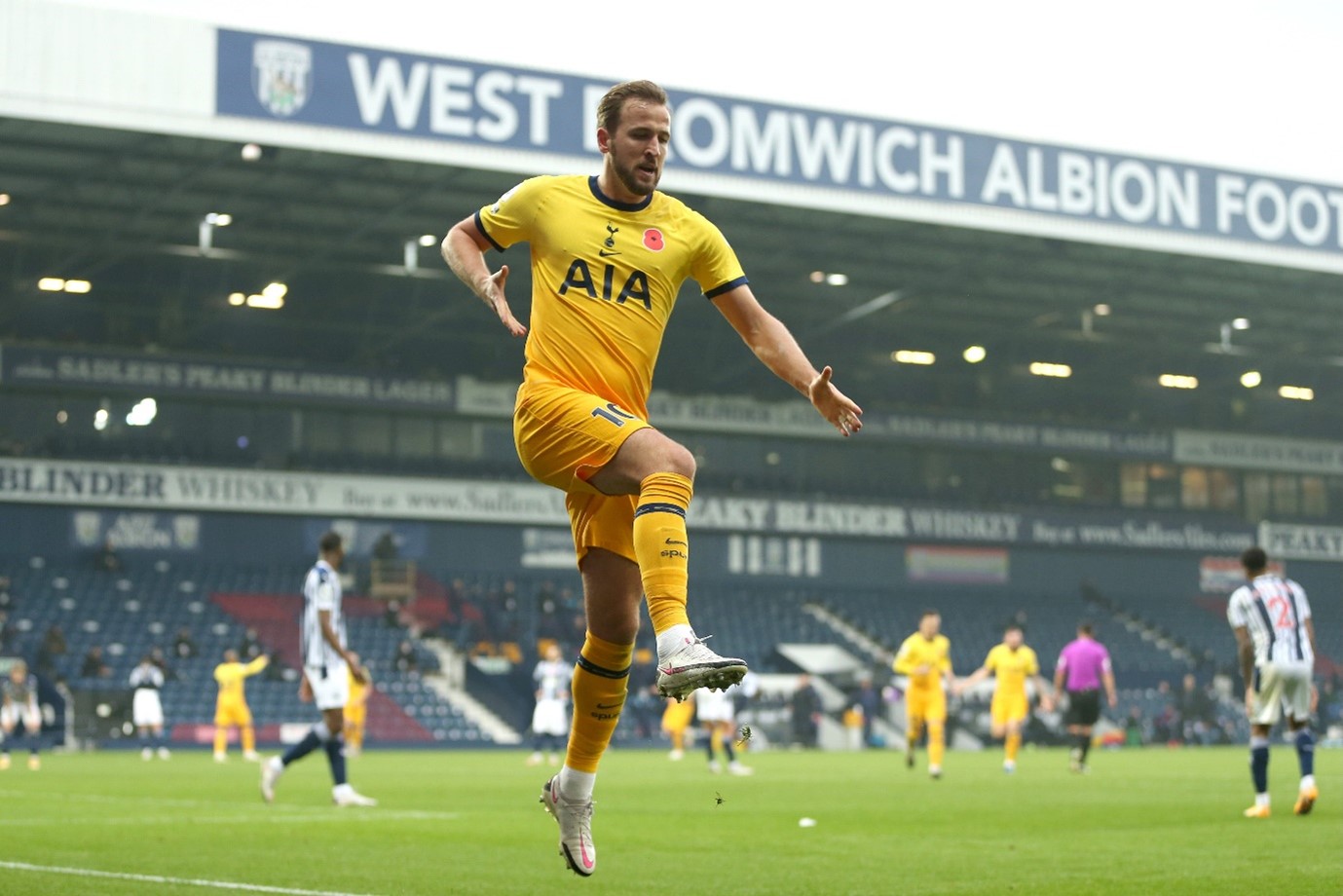 Harry Kane in a match against West Bromwich Albion.