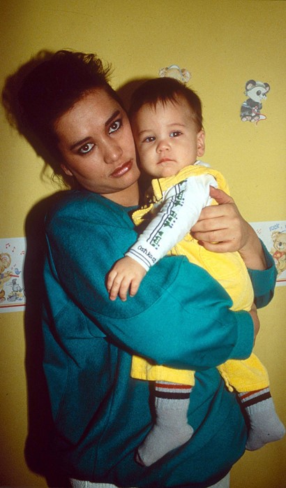 Katherine Berkery with her new son Jonathan.