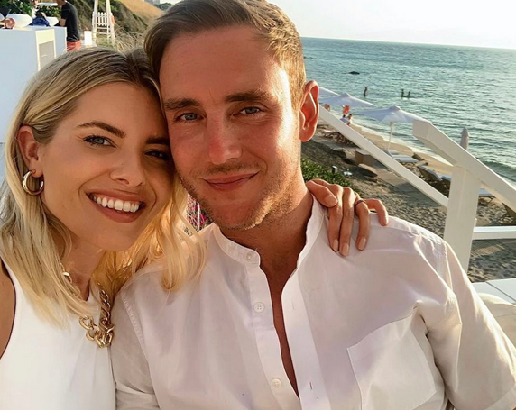 Stuart Broad and Mollie King celebrating the cricketer’s birthday.