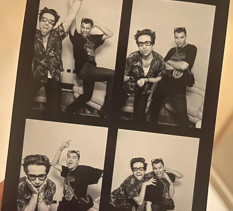 Is Nick Grimshaw gay: the Radio 1 star with his boyfriend Meshach Henry.