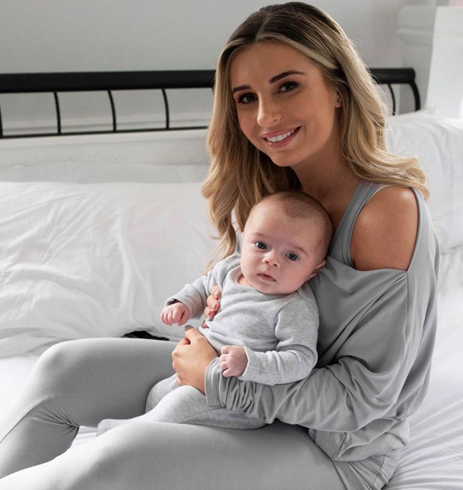 Dani Dyer and baby boy Santiago.