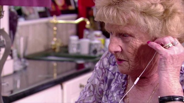 Nanny Pat: Having a go at her own rap.