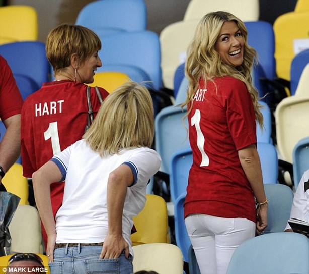 Kimberly Crew supporting husband Joe Hart.