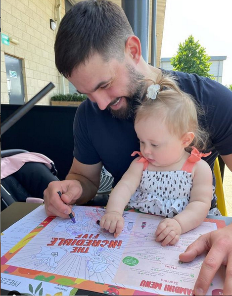 Jamie Jewitt with his baby daughter Nell.