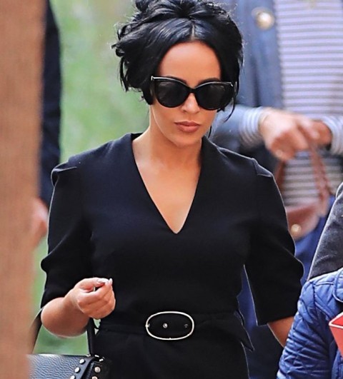 Stephanie Davis arrives at Jeremy’s trial.