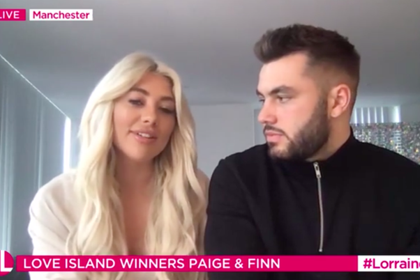 Paige and Finn appearing on ITV’s Lorraine.