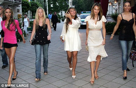 The Spanish model hits the town with her fellow WAGS.