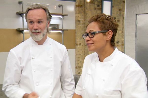With Monica Galetti on MasterChef: The Professionals.