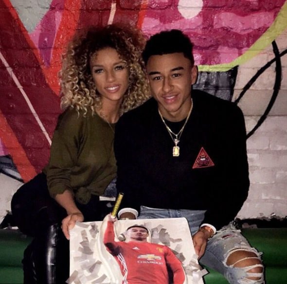 Jesse Lingard Wife: With ex-girlfriend Jena Frumes.