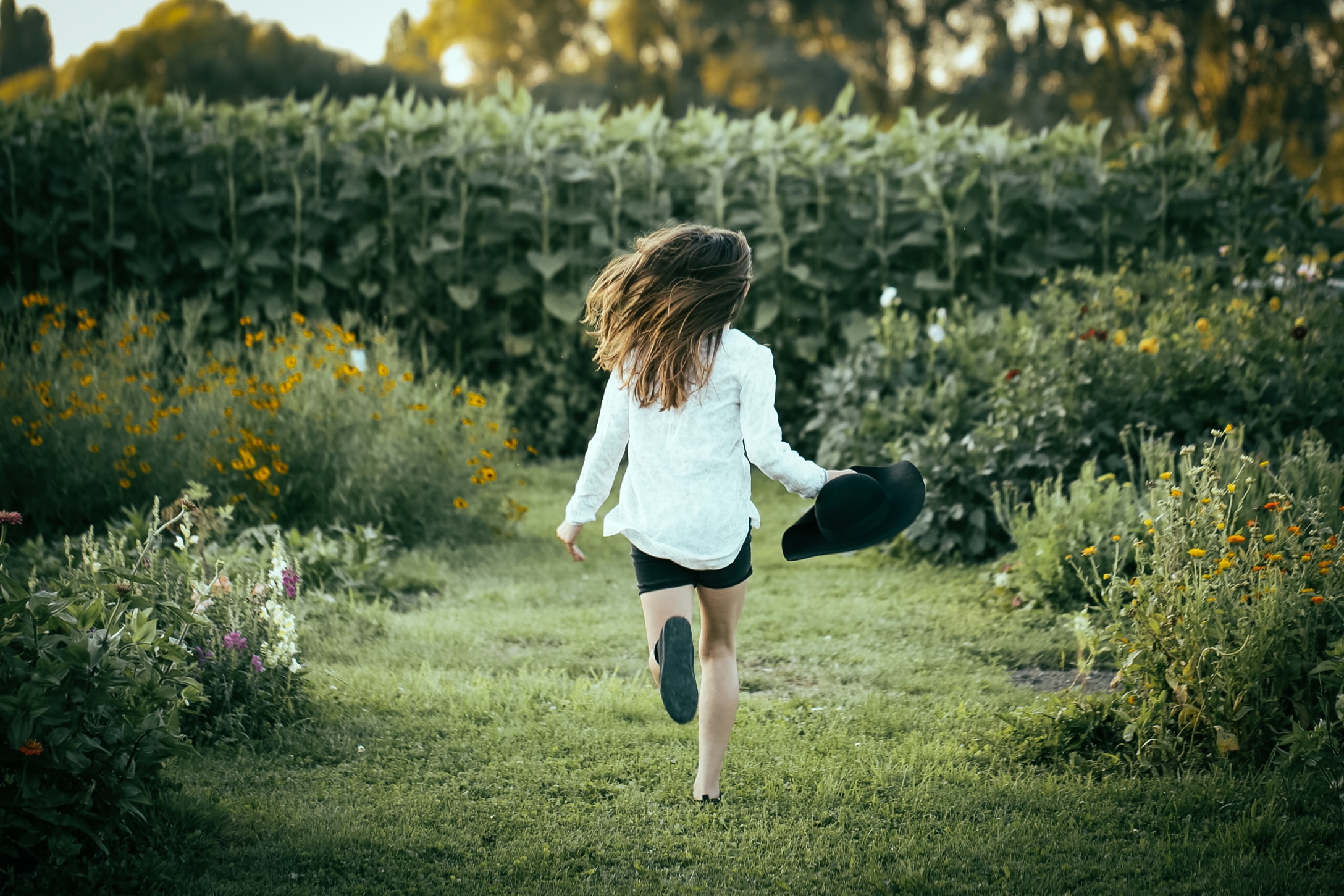 Girl Running Outside