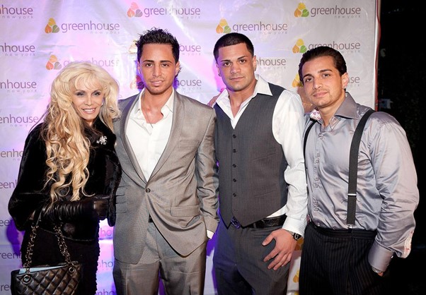 Carmine Gotti Agnello Jr, mum Victoria, and his brothers John and Frank.