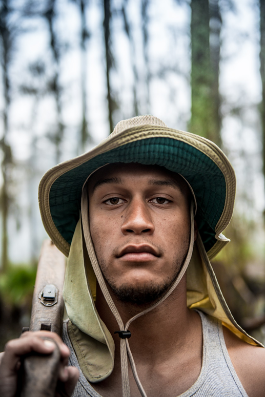 Dorien Edgar showing off his alligator hunting skills in Swamp People.
