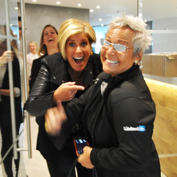 Kathy Travis and her partner Suze Orman.