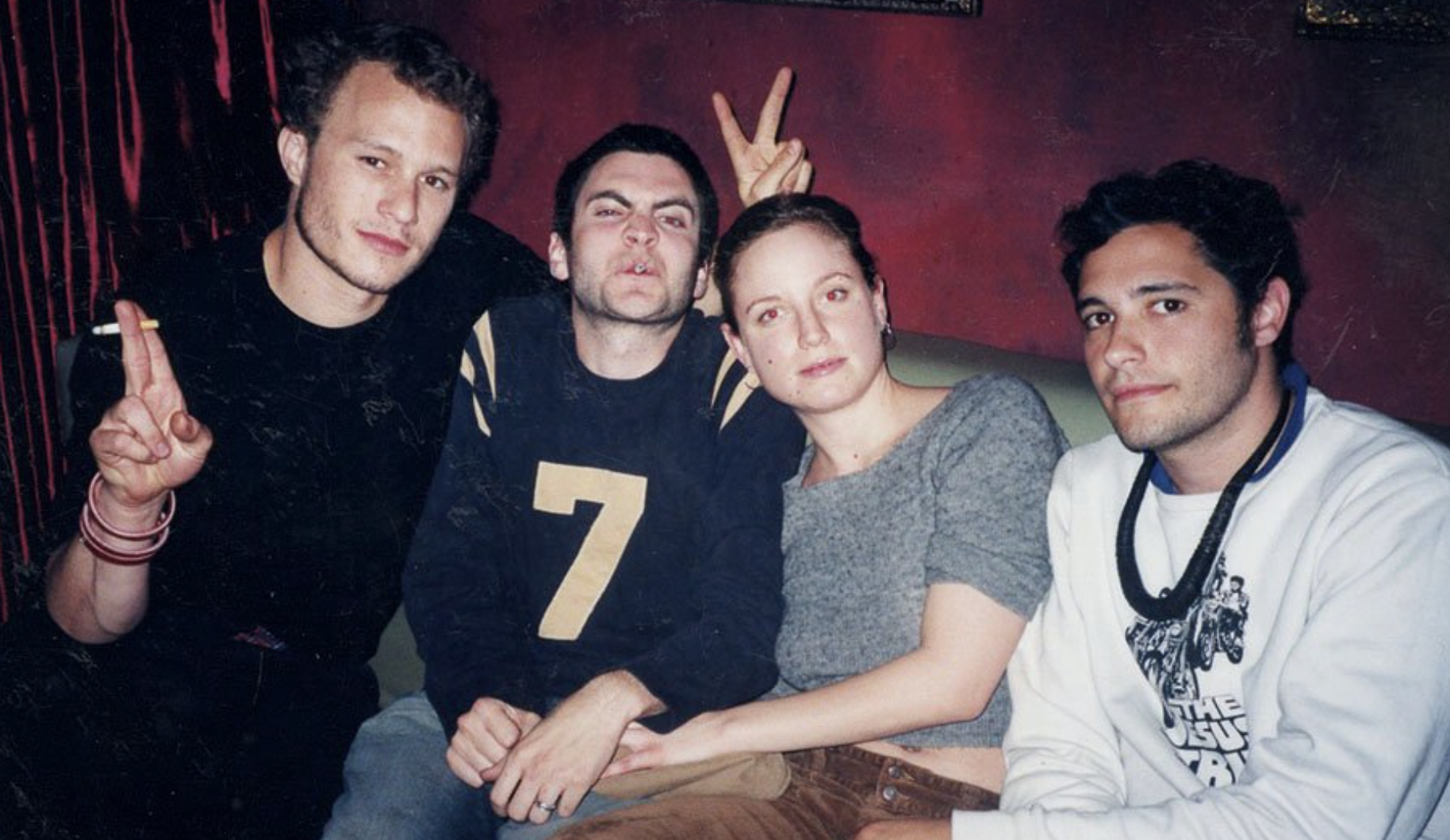 Wes and first wife Jennifer with Heath Ledger with friend George